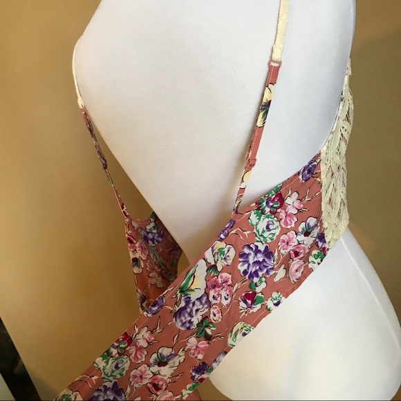 Free People Lace Halter Crop Top with Tie in Back - Picture 7 of 8